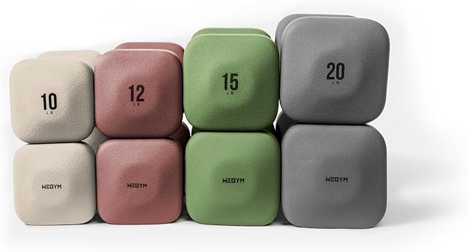 SafeGrip Dumbbells, Anti-Slip, Anti-Roll, Thick Handles, Free Weights, Square Dumbbells for Secure Workouts at Home, Weightlifting, and Personal Training