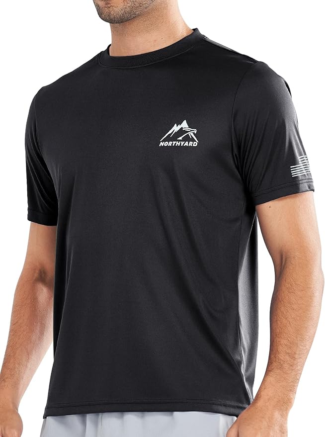 NORTHYARD Men's UPF 50+ Sun Protection Shirts Swim SPF UV Quick Dry Short Sleeve T-Shirts for Athletic Fishing Rash Guard