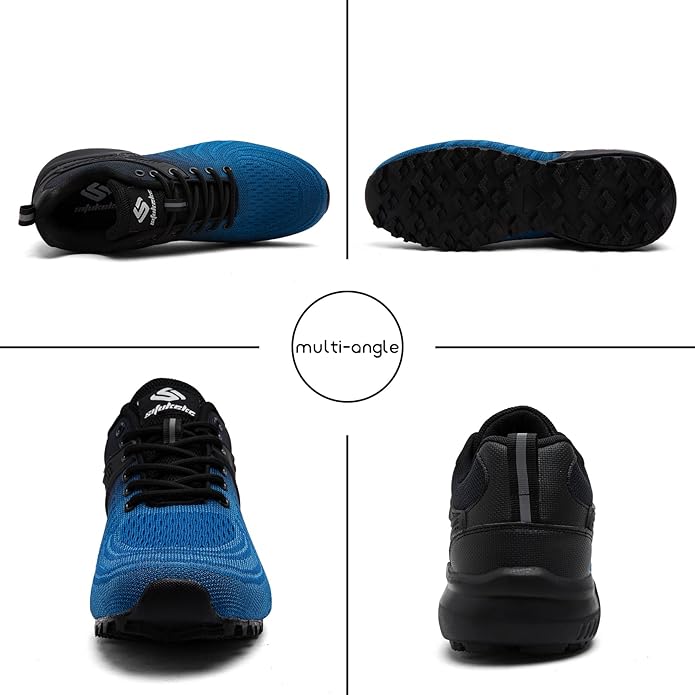 Men's Trail Running Shoes Lightweight Breathable Walking Hiking Sneakers Outdoor Athletic Tennis Cross Training Shoes