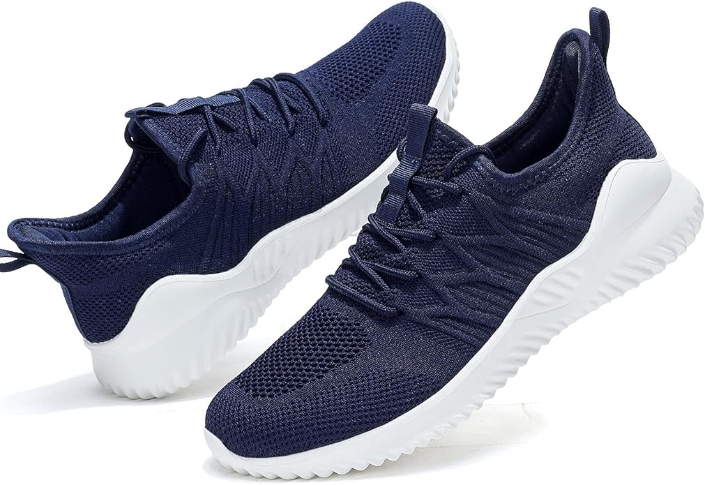 Mens Slip On Running Shoes Athletic Walking Trainers Lightweight Breathable Mesh Tennis Sneakers