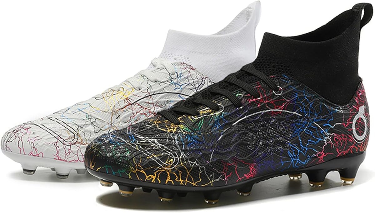 Men's Soccer Shoes High-Top Soccer Cleats Outdoor Breathable Athletic Professional Spikes Youth Boys Football Shoes Unisex