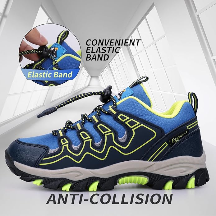 Kids Boys Running Shoes Waterproof Non-Slip Breathable Low-Top Outdoor Hiking Walking Sneakers (Little/Big Kids)
