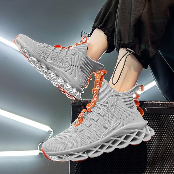 Hello MrLin Men's Running Shoes Non Slip Athletic Tennis Walking Blade Type Sneakers Hip Hop