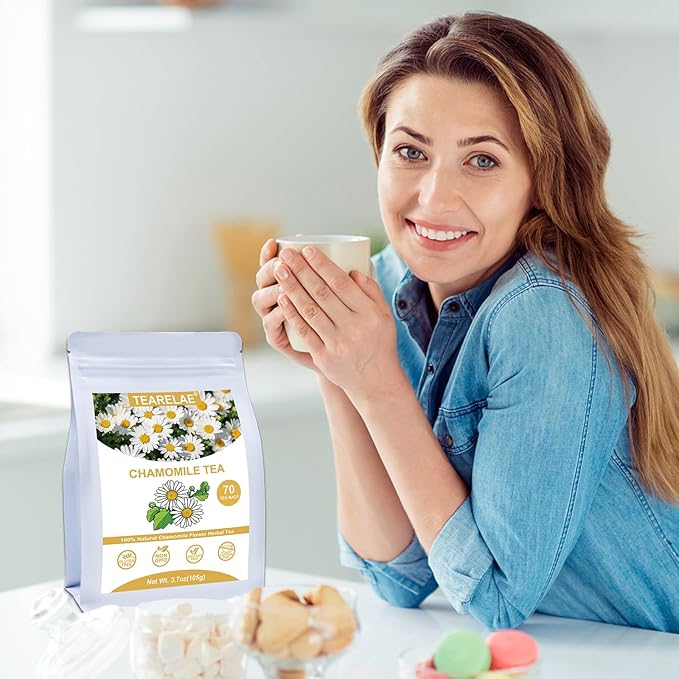 TEARELAE - Chamomile Tea - 70 Count - Premium Chamomile Flower Tea Bags - Non-GMO - Caffeine-Free
