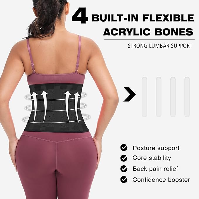 VENUZOR Waist Trainer Belt for Women - Waist Cincher Trimmer - Slimming Body Shaper Belt - Sport Girdle Belt (UP Graded)