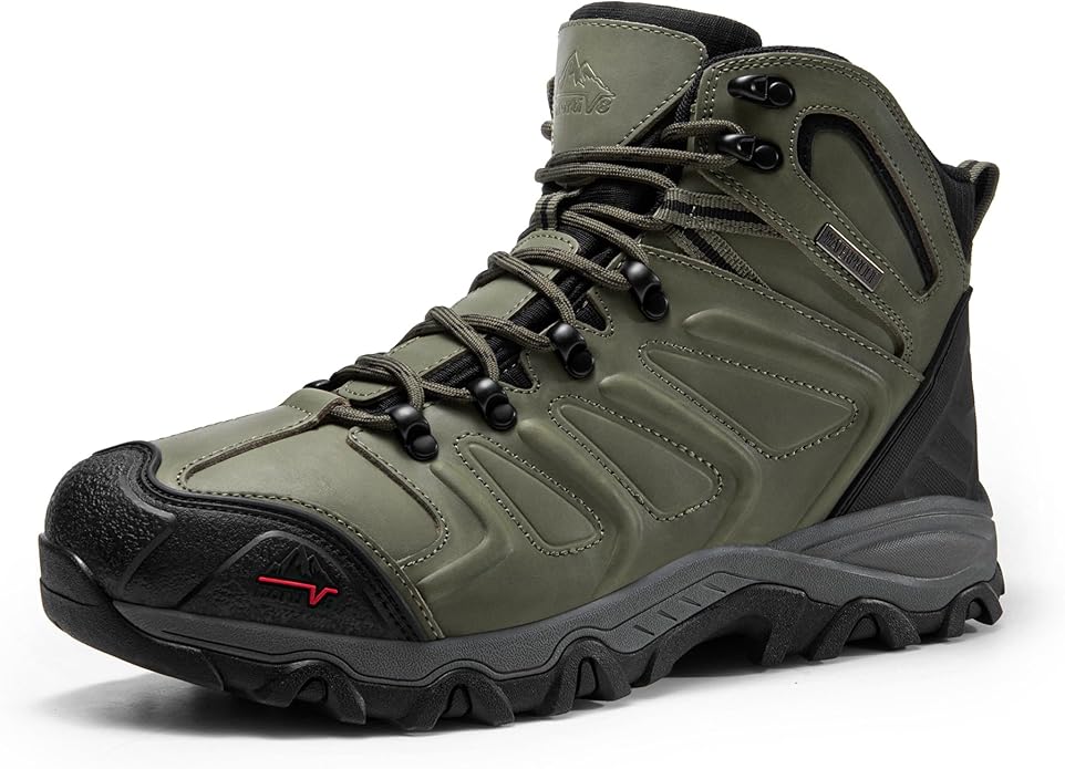 NORTIV 8 Men's Ankle High Waterproof Hiking Boots Outdoor Lightweight Shoes Trekking Trails Armadillo