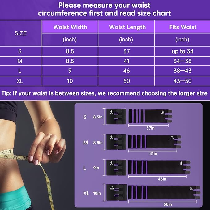 RIYA Waist Trimmer Sweat Waist Trainer for Women and Men Waist Sweat Belt Band Belly Stomach Wrap