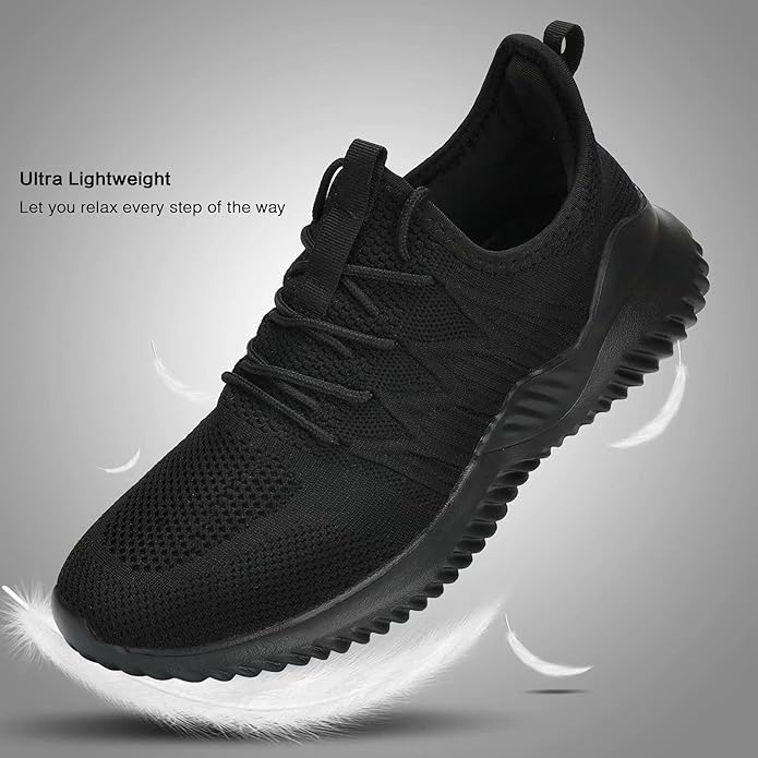 Mens Slip On Running Shoes Athletic Walking Trainers Lightweight Breathable Mesh Tennis Sneakers