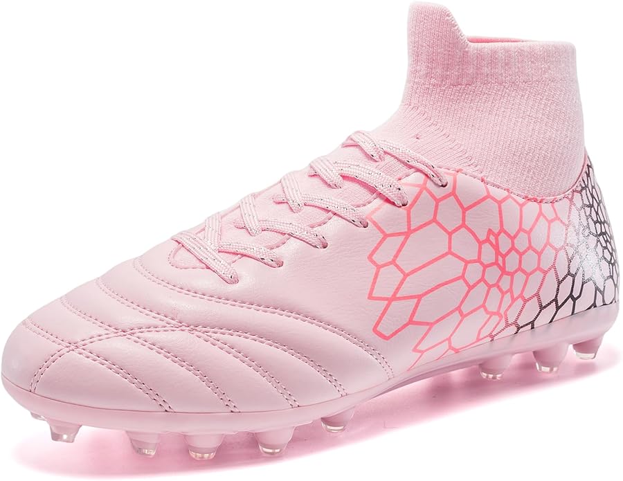Boys Girls Soccer Cleats Youth Training Football Cleats High-top Soccer Shoes for Little/Big Kid