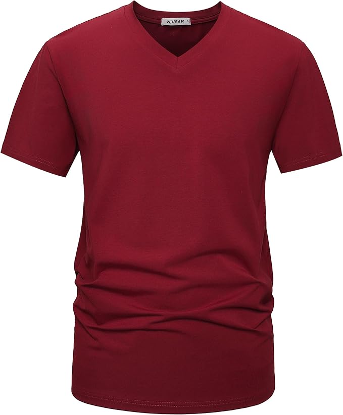VEIISAR Premium V Neck T Shirts for Men - Modern Fitted Tees Vneck Undershirts