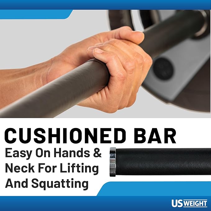 US Weight Adjustable Weight Set with 55" Barbell, Dumbbells, and Kettlebell Handle – Versatile Exercise Equipment for Home Gym Workouts