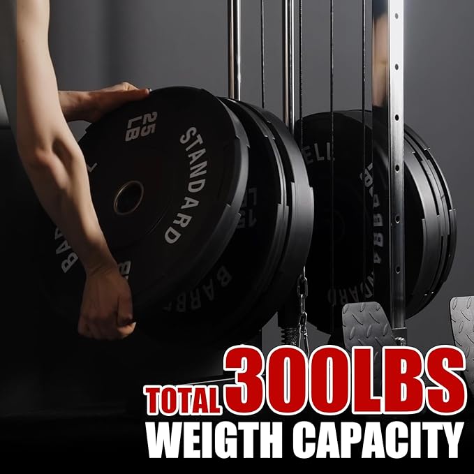 ER KANG Wall Mount Cable Station, Cable Crossover Machine with 18 Positions Dual Pulley System for Home Gym Fitness Equipment
