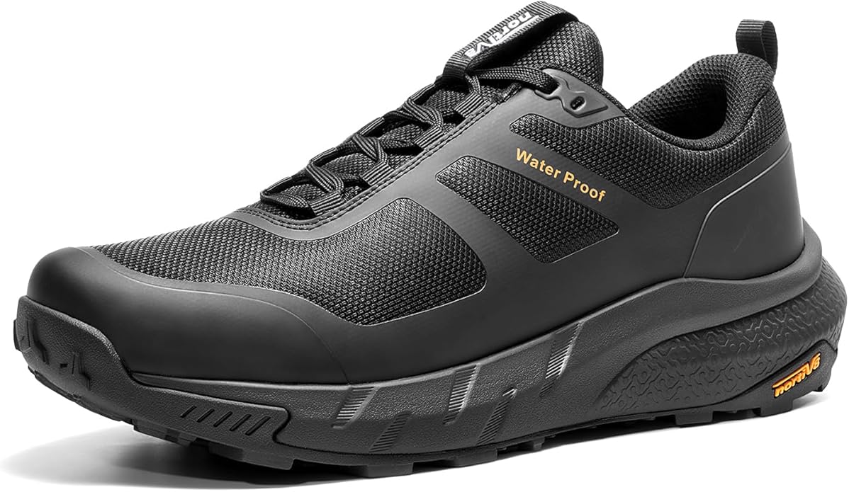 NORTIV 8 Men's Waterproof Hiking Shoes Lightweight Trekking Walking Fashion Sneakers with Arch Support for Camping Tennis Outdoor Training StreamRunner