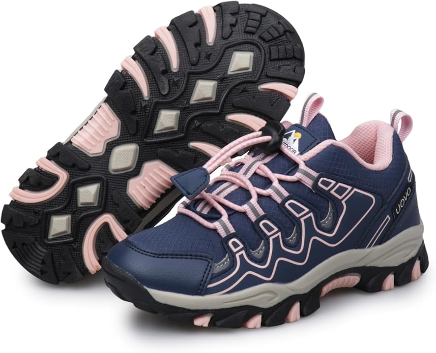 Boys Girls Hiking Trail Shoes Waterproof Slip Resistant Outdoor Trekking Walking Running Sneakers(Little/Big Kids)