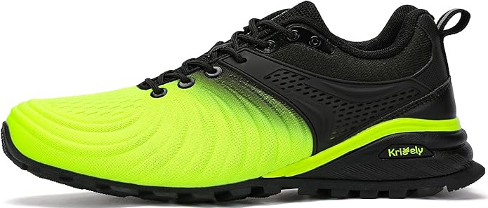 Kricely Men's Walking Shoes Breathable Lightweight Fashion Sneakers Non Slip Sport Gym Jogging Trail Running Shoes