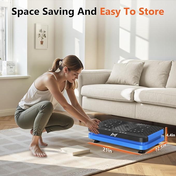 AXV Vibration Plate Fitness Platform Exercise Machine Vibrating Lymphatic Drainage Shaking Full Body Shaker Workout Vibrate Stand Shake Board Sport Gym for Weight Loss Fat Burner for Women Men