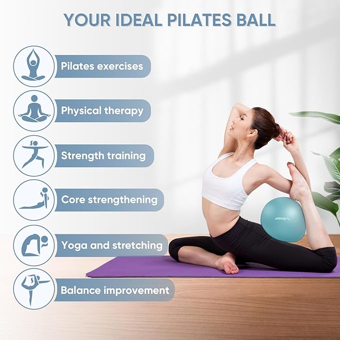APEXUP Yoga & Pilates Ball - Anti Slip Heavy Duty Gym Ball for Fitness, Balance & Core Workout