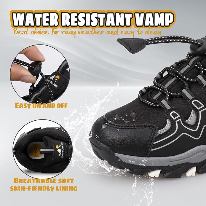 UOVO Boys Girls Kids Sneakers Hiking Running Outdoor Walking Tennis Shoes Waterproof Non Slip Fashion Sneakers(Little/Big Kids