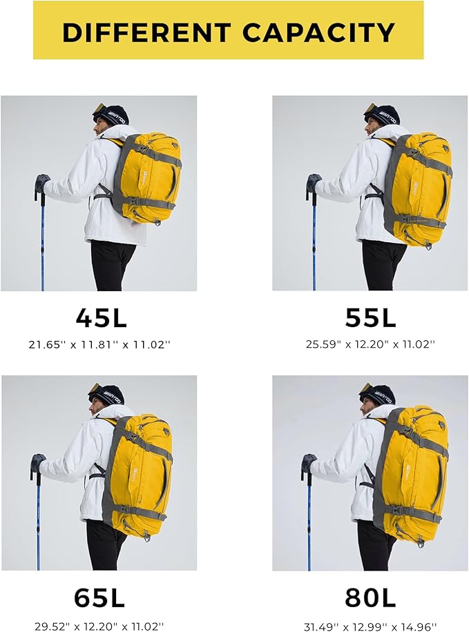 Ubon Large Duffel Bag Weekender Bags with Shoe Compartments 4-Way Sports Gym Backpack with Padded Straps Camping Traveling Duffle Bag