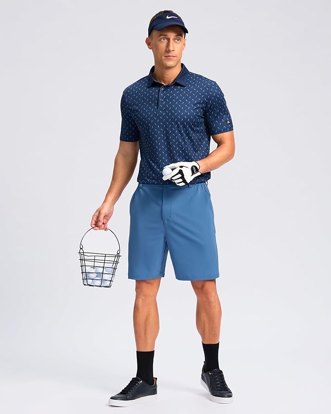 Pudolla Men's Casual Shorts 7"/9" Lightweight Golf Shorts with 3 Pockets Stretch Quick Dry Comfy Work Shorts