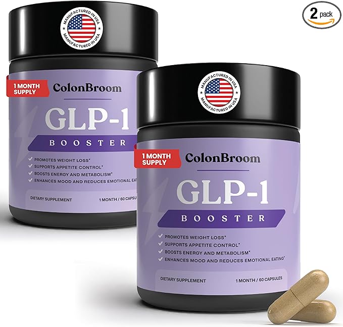 ColonBroom GLP-1 Weight Management Supplement for Women & Men - GLP1 Supports Gut Health, Metabolic Wellness & Appetite Regulation - Vegan, Gluten-Free, Non-GMO Fiber Capsules - 120 Count