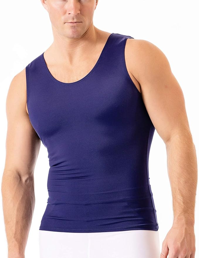 Insta Slim -Made in USA- Compression Tank-Top Shapewear for Men. Tummy Control Slimming Body-Shaper for Belly & Back Support