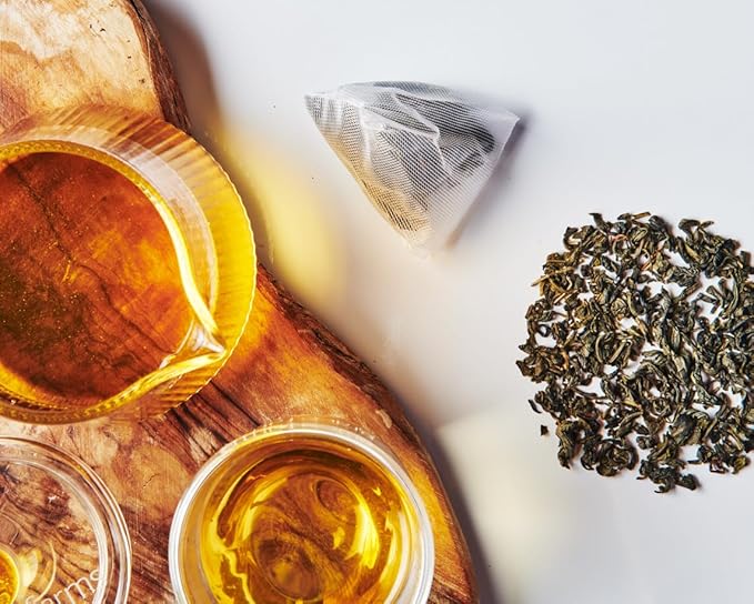 Grace Farms Organic JASMINE Green Tea (100 Enveloped Pyramid Sachets w/String & Tag) | Fragrant and Sweet | Fairtrade and Kosher Certified | Best Green Tea | Gives Back 100% of Profits