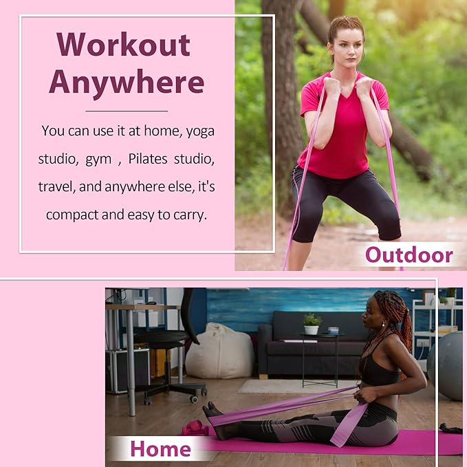 Resistance Bands for Working Out, Physical Therapy Bands, Latex Free Elastic and Exercise Bands Set for Stretching, Suitable for Rehab, Yoga, Pilates, Gym, Home Exercise