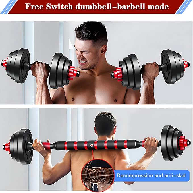 Adjustable-Dumbbells-Sets,Free Weights-Dumbbells Set of 2 Convertible To Barbell A Pair of Lightweight for Home Gym,Women and Men Equipment