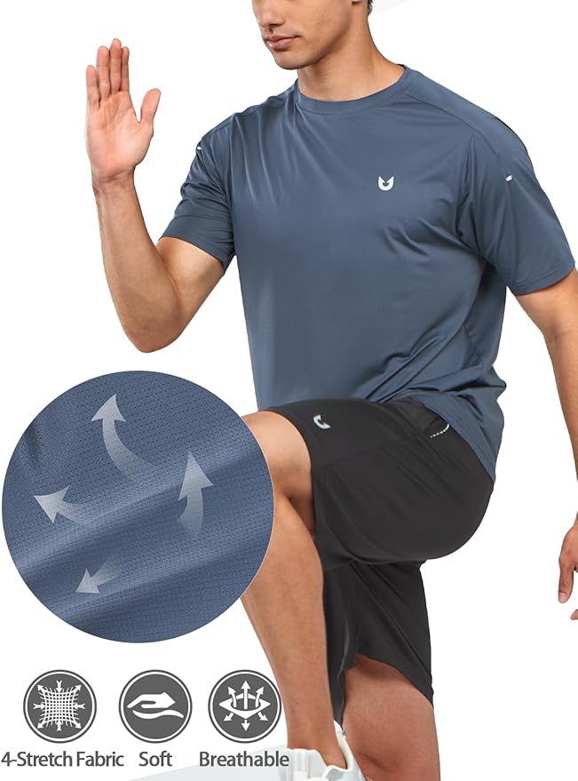 NORTHYARD Men's Athletic Running T-Shirts Quick Dry Workout Shirts Short-Sleeve Sports Gym Tee Tops Performance Activewear