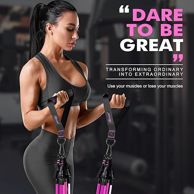 HPYGN Resistance Bands, Exercise Bands with Handles, Fitness Bands, Workout Bands with Door Anchor and Ankle Straps, for Heavy Resistance Training, Physical Therapy, Shape Body, Yoga, Home Workout Set