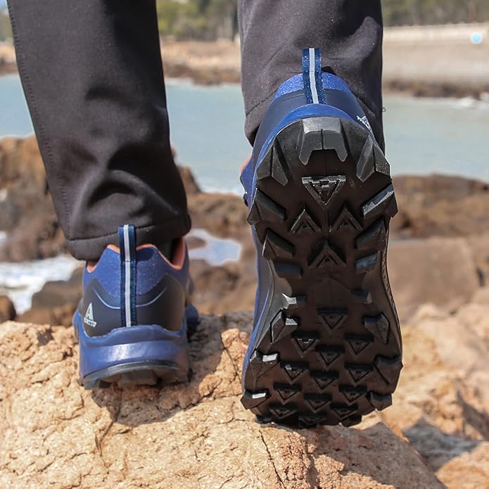 HUMTTO Men's All-Terrain Waterproof Hiking Shoes Lightweight Breathable Trekking Anti Slip Outdoor Trails Shoes