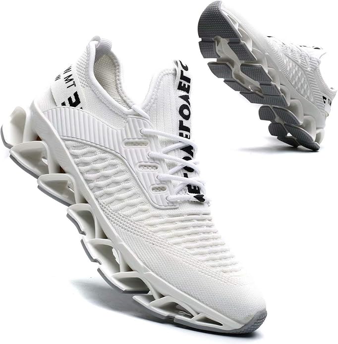 Vooncosir Men's Fashion Sneakers Breathable Mesh Running Shoes Blade Non Slip Soft Sole Casual Athletic Walking Shoes