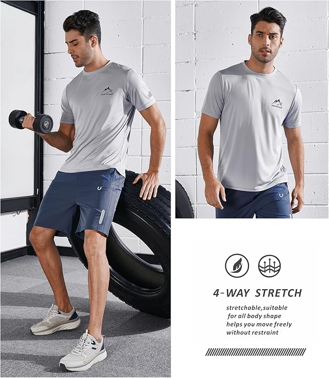 NORTHYARD Men's UPF 50+ Sun Protection Shirts Swim SPF UV Quick Dry Short Sleeve T-Shirts for Athletic Fishing Rash Guard