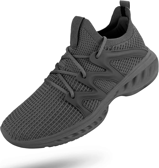 Pujcs Men's Slip on Walking Shoes Lightweight Breathable Non Slip Running Shoes Athletic Gym Tennis Shoes Sneakers for Men