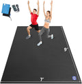 MRO Extra Large Exercise Mat 12'x7'/9'x7'/7'x7'/7'x5'(7mm), High-Density Workout Mats for Home Gym Flooring, Non-Slip, Extra Thick Durable Cardio Mat, Ideal for Plyo, MMA, Jump Rope - Shoe Friendly