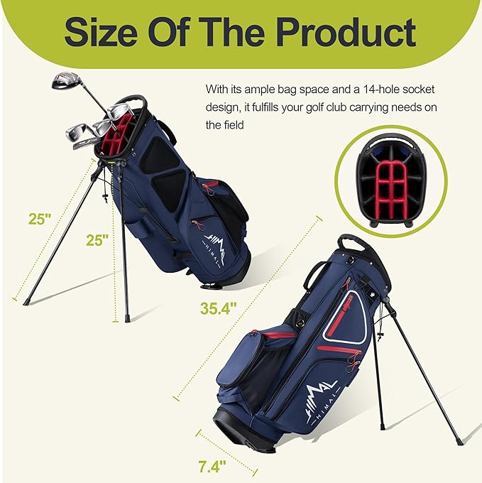 14 Way Golf Stand Bag, Golf Bags for Men with Stand, Top Dividers Ergonomic with 10 Pockets