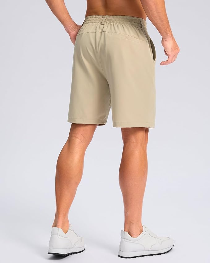 Pudolla Men's Casual Shorts 7"/9" Lightweight Golf Shorts with 3 Pockets Stretch Quick Dry Comfy Work Shorts