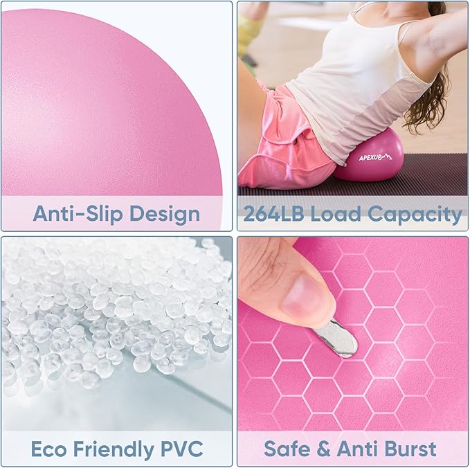 APEXUP Yoga & Pilates Ball - Anti Slip Heavy Duty Gym Ball for Fitness, Balance & Core Workout