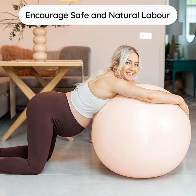BABYGO® Birthing Ball for Pregnancy & Labor + Our Award Winning Book - Exercise, Birth & Recovery Plan, 5X Stronger Than a Yoga Ball with Eco Friendly Material