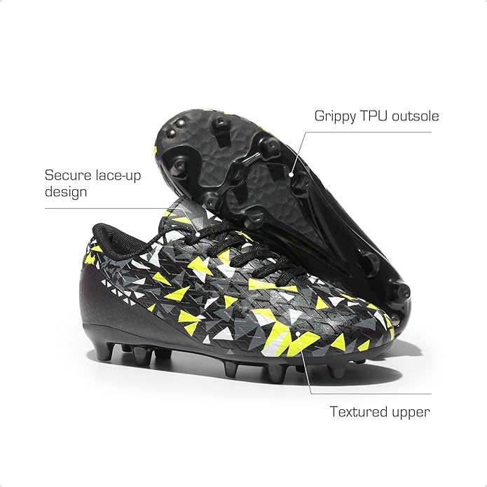 DREAM PAIRS Boys Girls Soccer Cleats Youth Firm Groud Athletic Outdoor Trainning Football Shoes for Little/Big Kid