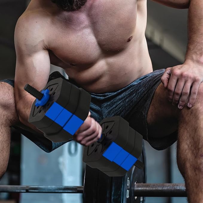 VIVITORY Dumbbell Sets Adjustable Weights, Free Weights with Connector, Non-Rolling Adjustable Dumbbell Set, Barbell for Home Gym, Hexagon, Cement Mixture