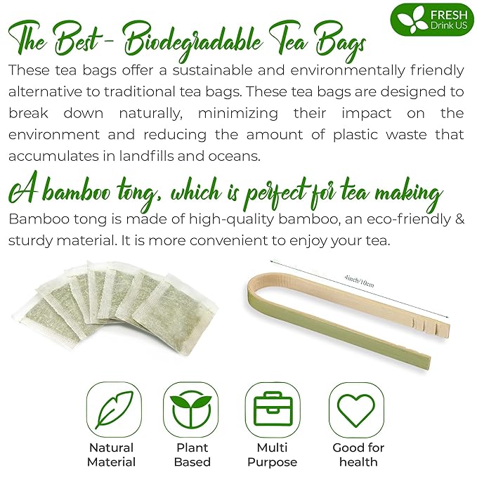 FreshDrinkUS, Premium 40 Banaba Tea Bags, 100% Natural & Pure from Banaba Leaves. Loose Leaf Banaba Herbal Tea. No Sugar, No Caffeine, No Gluten, Vegan.
