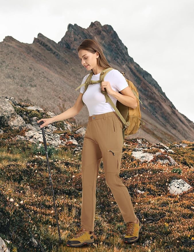 TBMPOY Women's Hiking Cargo Pants Lightweight Water Resistant Quick Dry Fishing Camping Travel Work Pant with 6 Pockets
