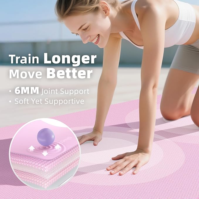 Extra Large Yoga Mat - 72"x35", 72"x48", 78"x57" - Wide TPE Exercise Mat for Home, Stretching, Couples & Family Workouts - 6-12mm Thick, Non-Slip & Waterproof - with Carry Bag and Straps