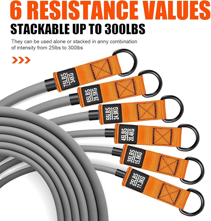 HPYGN Resistance Bands, Heavy Exercise Bands with Handles, Fitness Bands for Working Out, Workout Bands for Men, Weight Bands Set for Muscle Training, Strength, Slim, Yoga, Home Gym Equipment