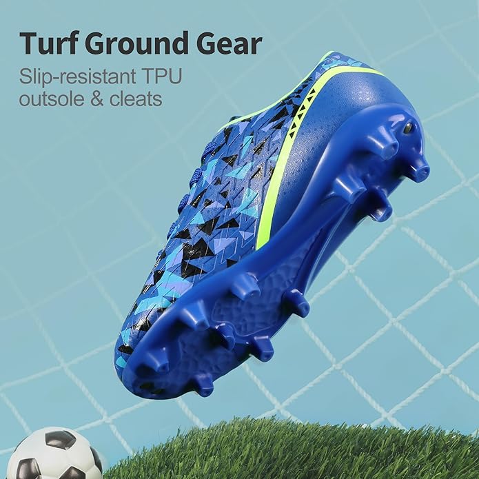 DREAM PAIRS Boys Girls Soccer Cleats Youth Firm Groud Athletic Outdoor Trainning Football Shoes for Little/Big Kid