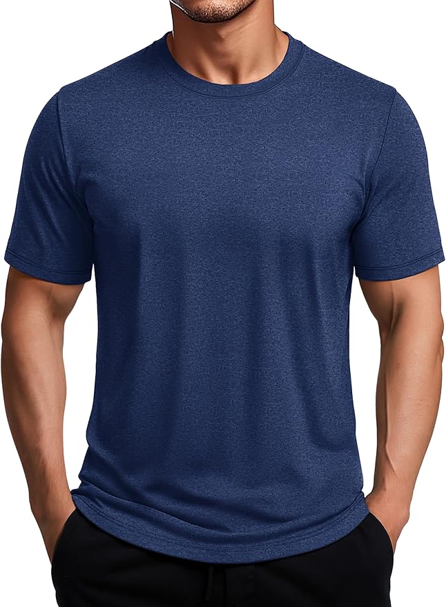 MAGCOMSEN Men's Dry Fit Workout Shirts Short Sleeve Tee Shirts Moisture Wicking Athletic Running Performence Tshirts