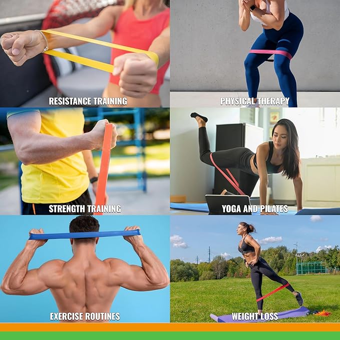 SmarterLife Resistance Bands for Working Out, Latex-Free Exercise Bands for Women, Men, 5 Extra Wide Workout Bands for Weight Loss, Home Gym, Booty Bands, Physical Therapy Bands, Workout Guide