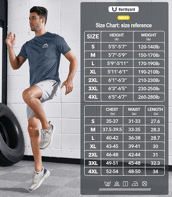 NORTHYARD Men's UPF 50+ Sun Protection Shirts Swim SPF UV Quick Dry Short Sleeve T-Shirts for Athletic Fishing Rash Guard